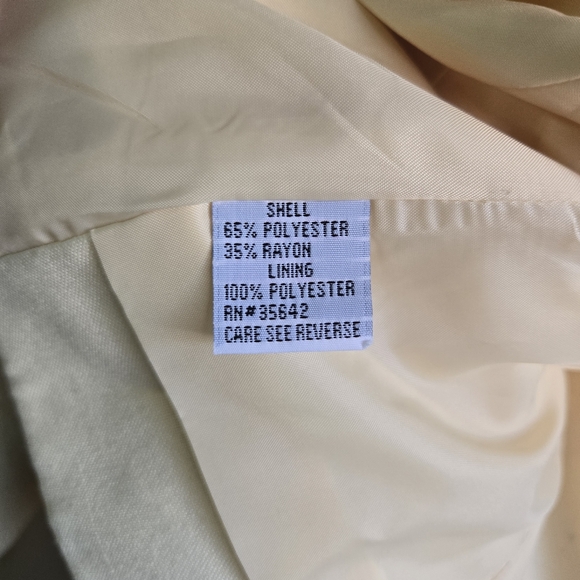MORGAN MILLER | Vintage Pastel Yellow Floral Embroidered Blazer Tag 12 (6/8) - Picture 6 of 10
